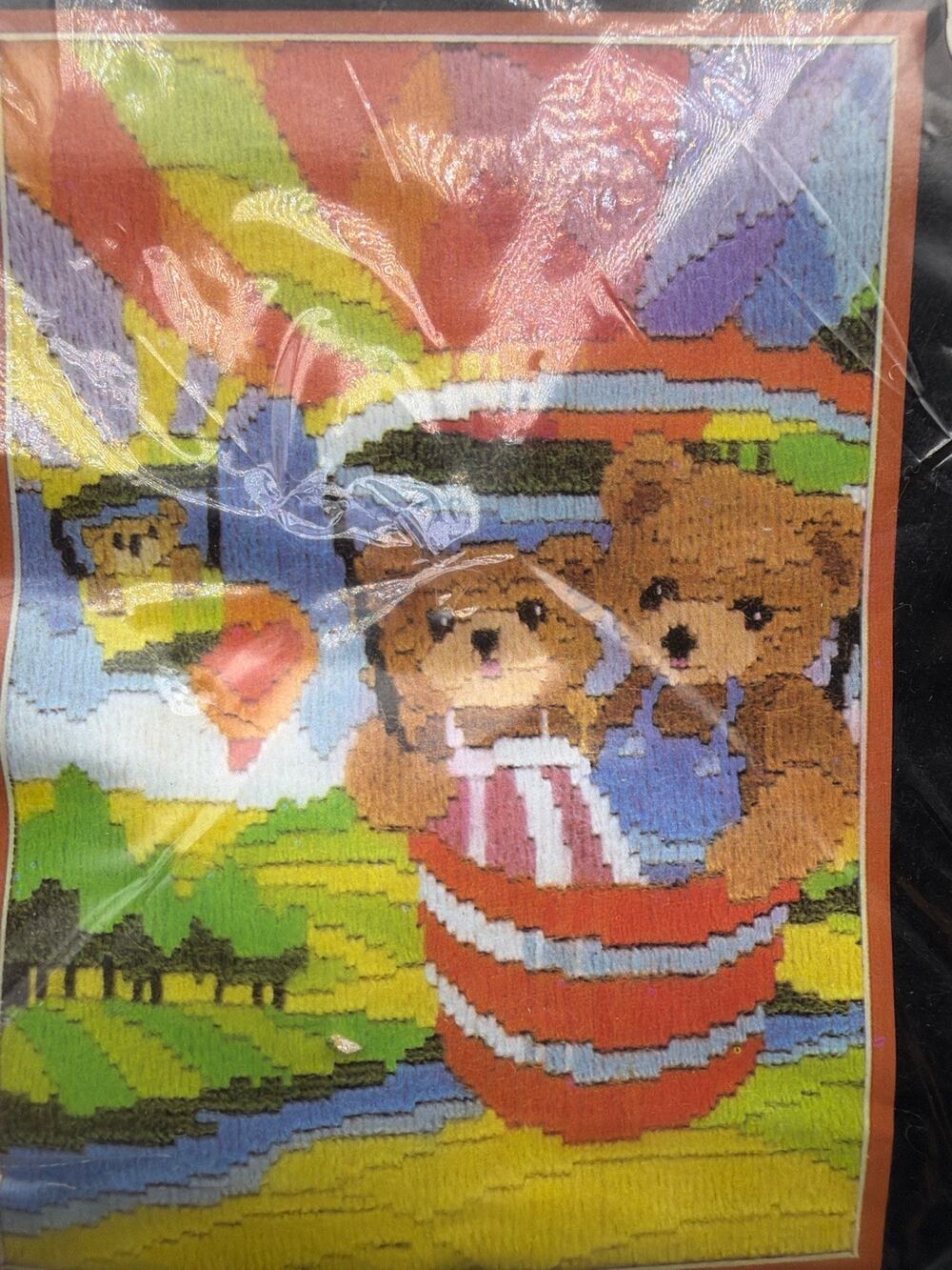 Vintage Monarch Horizons International Bearlines Long Stitch Needlepoint Kit NOS